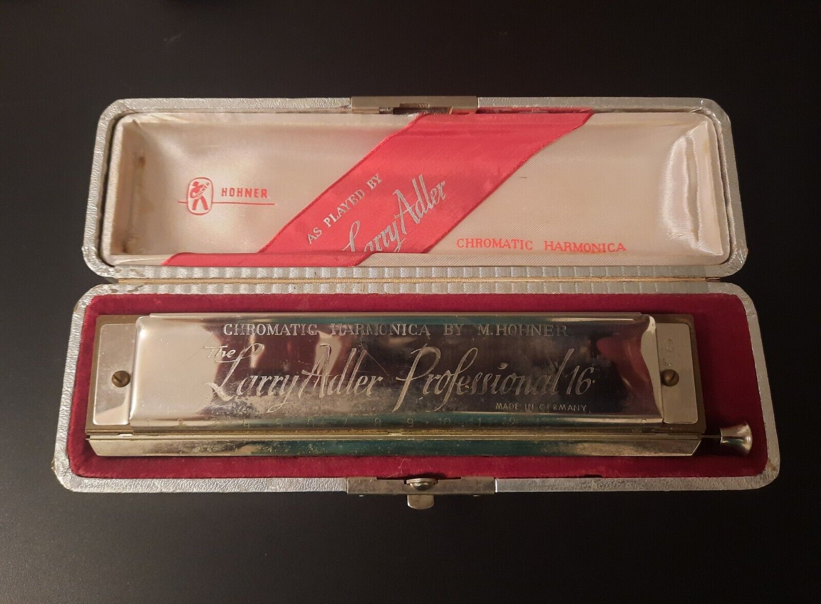 1960s Larry Adler Profesional 16 - Hohner Chromatic Harmonica - Made In Germany